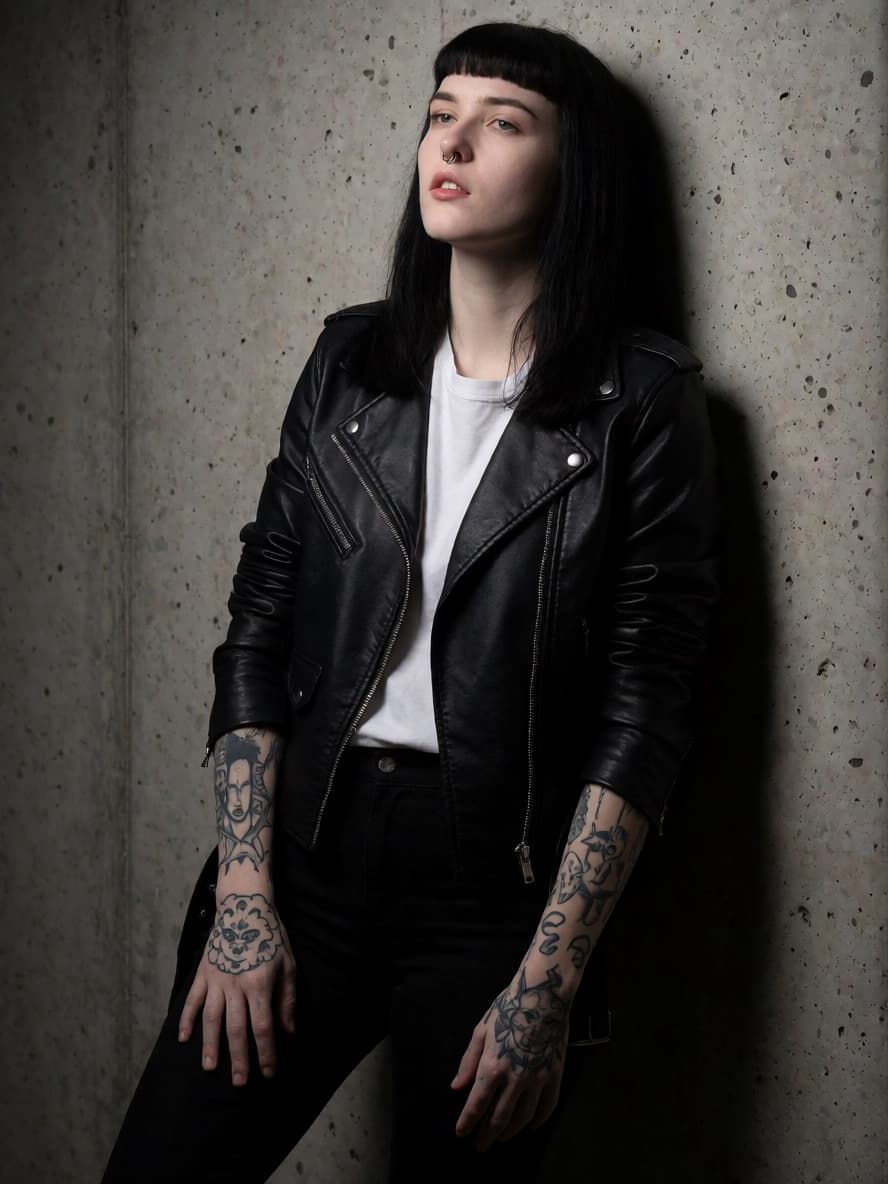 Raven against a concrete wall, studio strobe